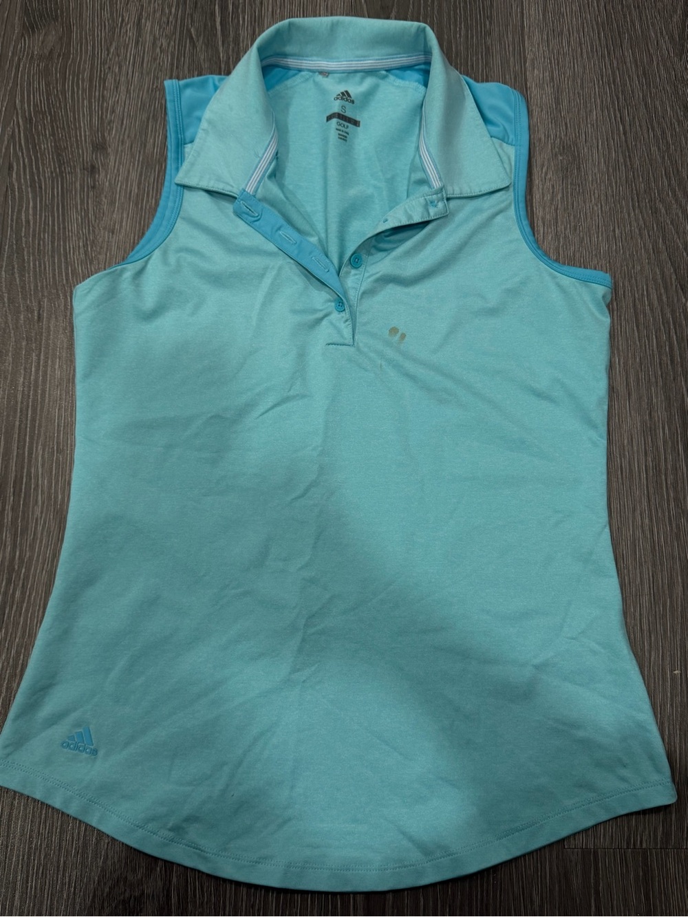 adidas Women’s Aqua Blue Sleeveless Polo Tank